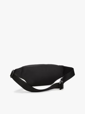 schwarz gürteltasche mit gummiertem logo für herren - tommy jeans