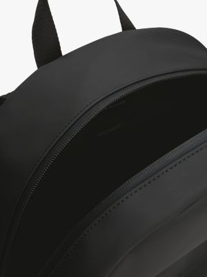 black textured logo smooth dome backpack for men tommy hilfiger