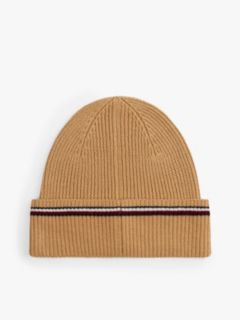 Signature Tape Wool Blend Beanie — Beige 2