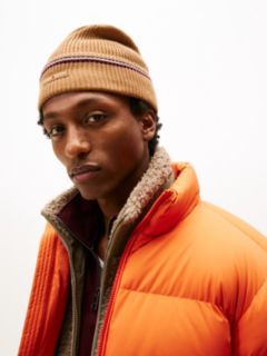 Signature Tape Wool Blend Beanie — Beige 4