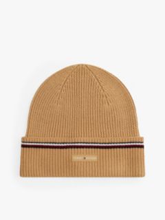 Signature Tape Wool Blend Beanie — Beige 1