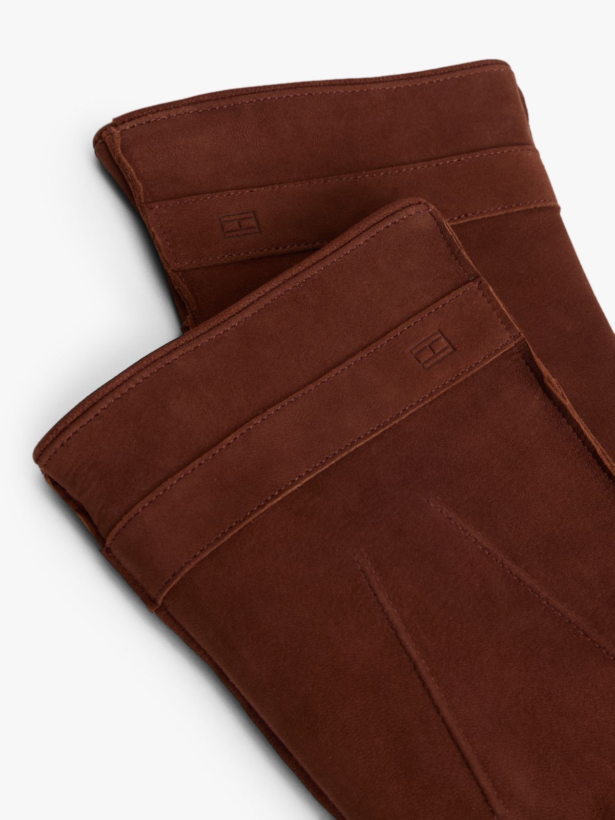Hilfiger Flag Leather Gloves — Brown