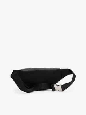 black metal logo woven bum bag for men tommy hilfiger