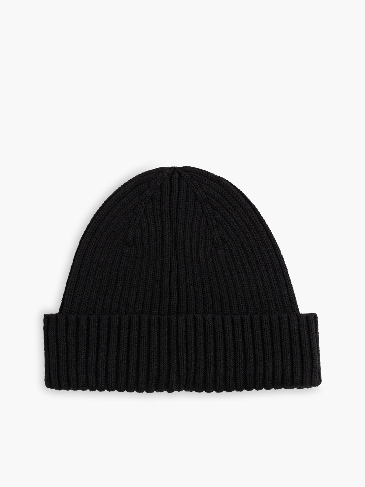 Heritage Logo Rib-Knit Beanie — Black