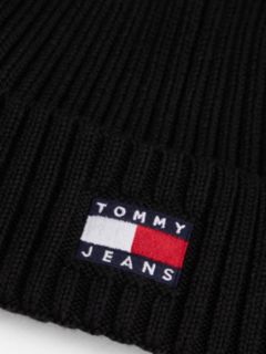 Heritage Logo Rib-Knit Beanie — Black 3
