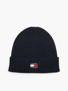 Heritage Logo Rib-Knit Beanie — Blue 1