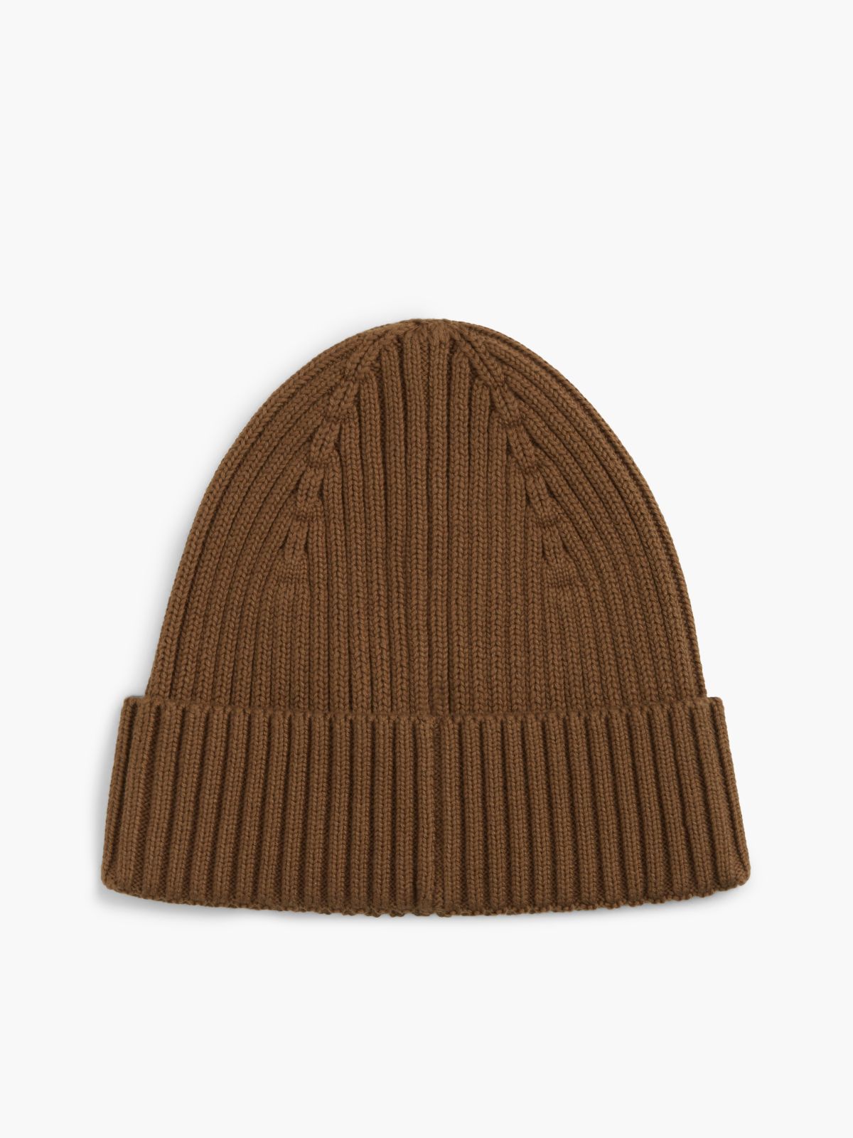 Heritage Logo Rib-Knit Beanie — Brown