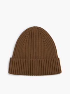 Heritage Logo Rib-Knit Beanie — Brown 2