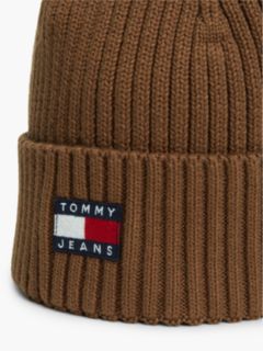 Heritage Logo Rib-Knit Beanie — Brown 3