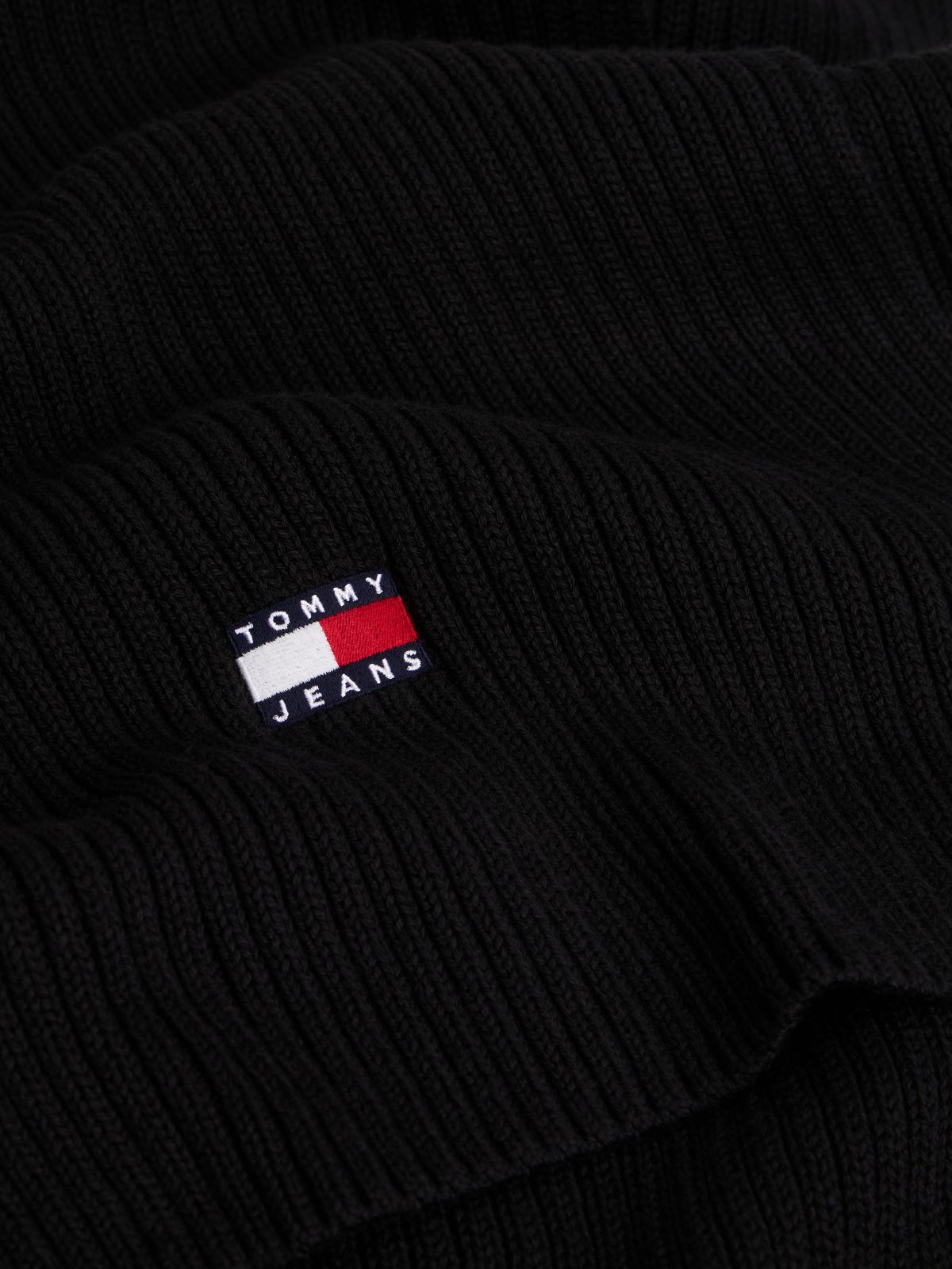 Heritage Logo Rib-Knit Scarf — Black