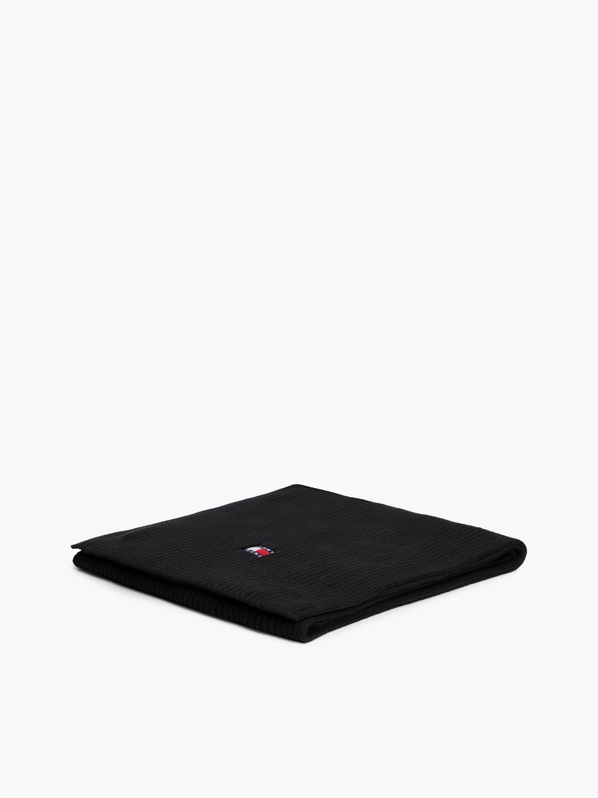 Heritage Logo Rib-Knit Scarf — Black
