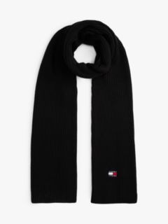 Heritage Logo Rib-Knit Scarf — Black 1