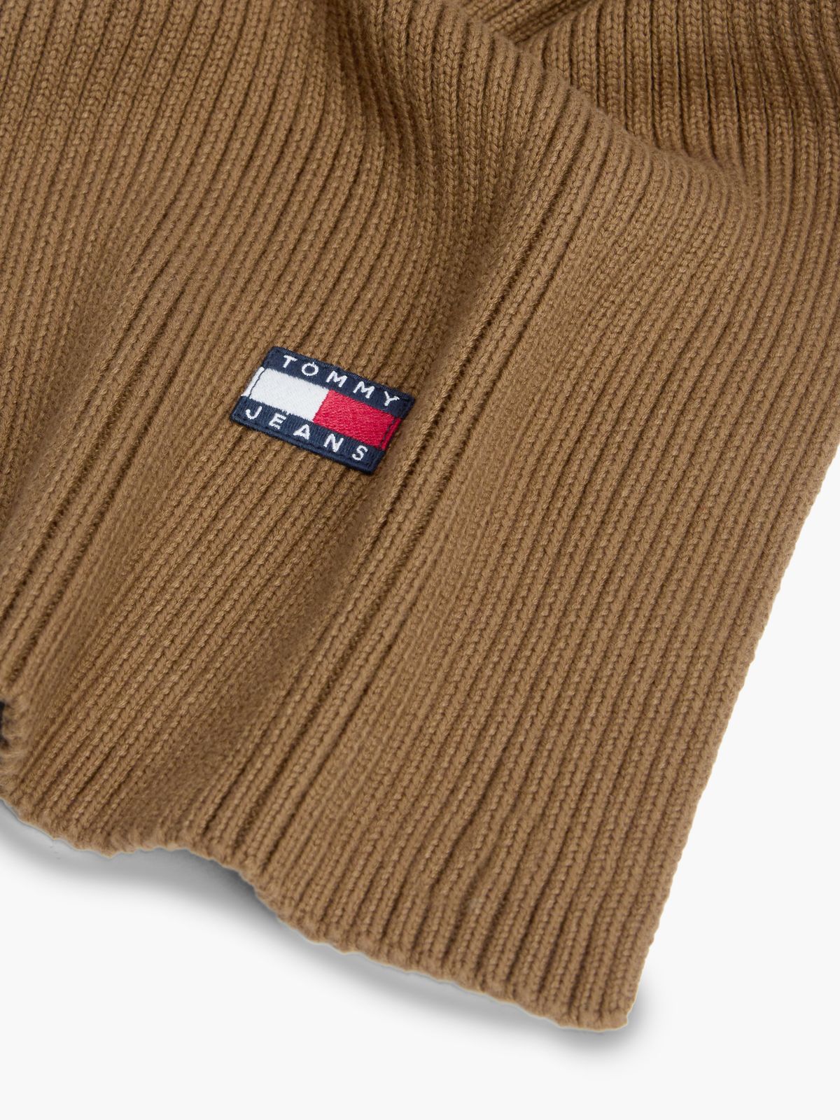 Heritage Logo Rib-Knit Scarf — Brown