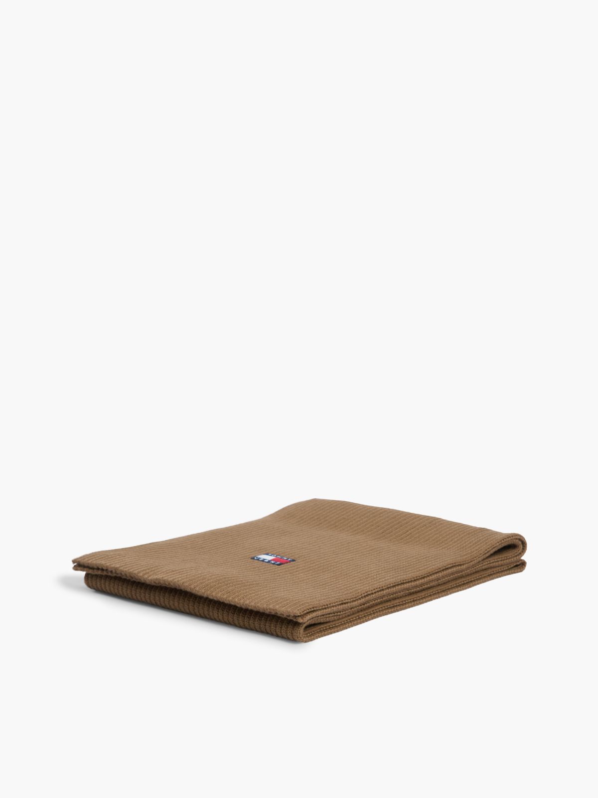 Heritage Logo Rib-Knit Scarf — Brown
