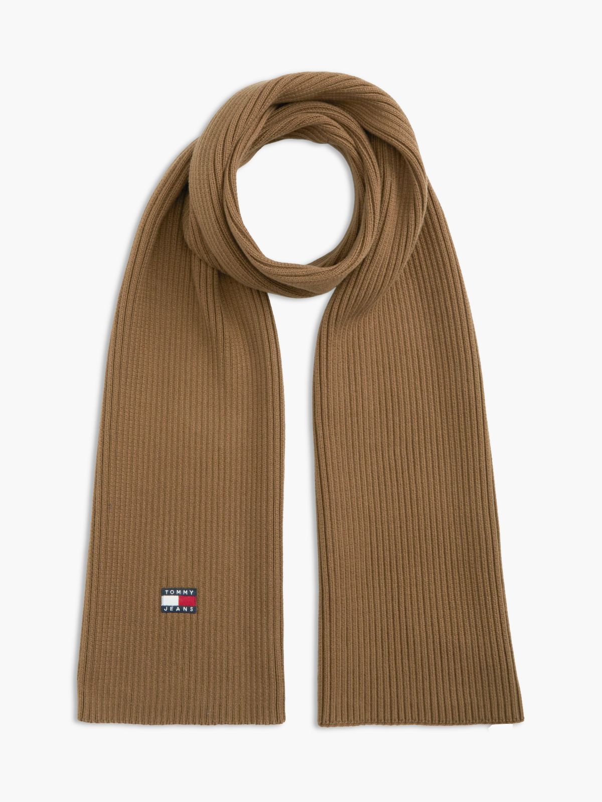 Heritage Logo Rib-Knit Scarf — Brown