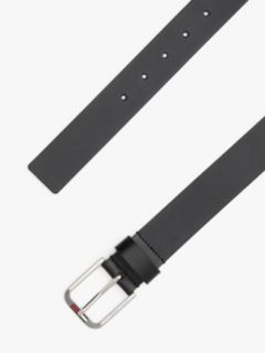 Austin Signature Square Buckle Leather Belt — Black 2
