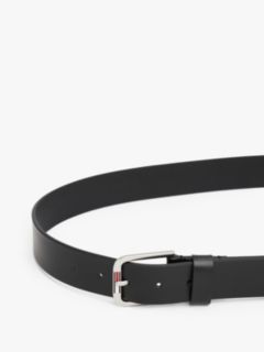 Austin Signature Square Buckle Leather Belt — Black 3