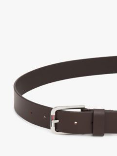 Austin Signature Square Buckle Leather Belt — Brown 3