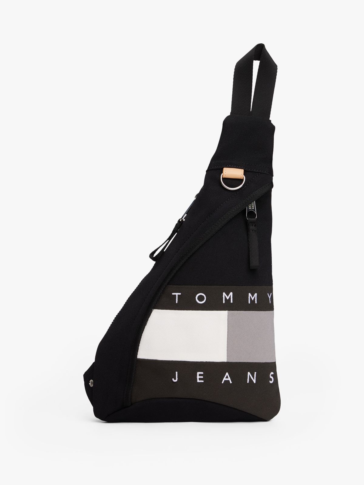 Archive Colour-Blocked Crossbody Sling Bag — Black
