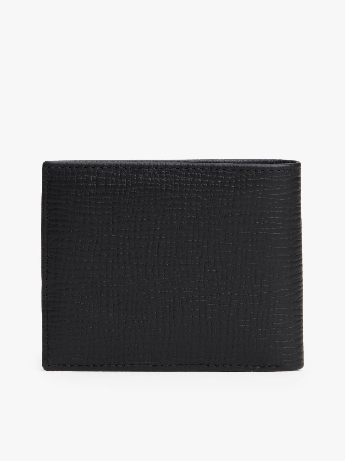 Hilfiger Flag Leather Bifold Credit Card Wallet — Black