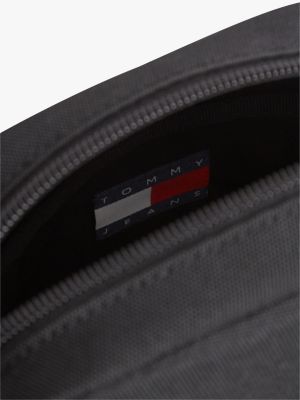 schwarz essential crossbody-reportertasche für herren - tommy jeans