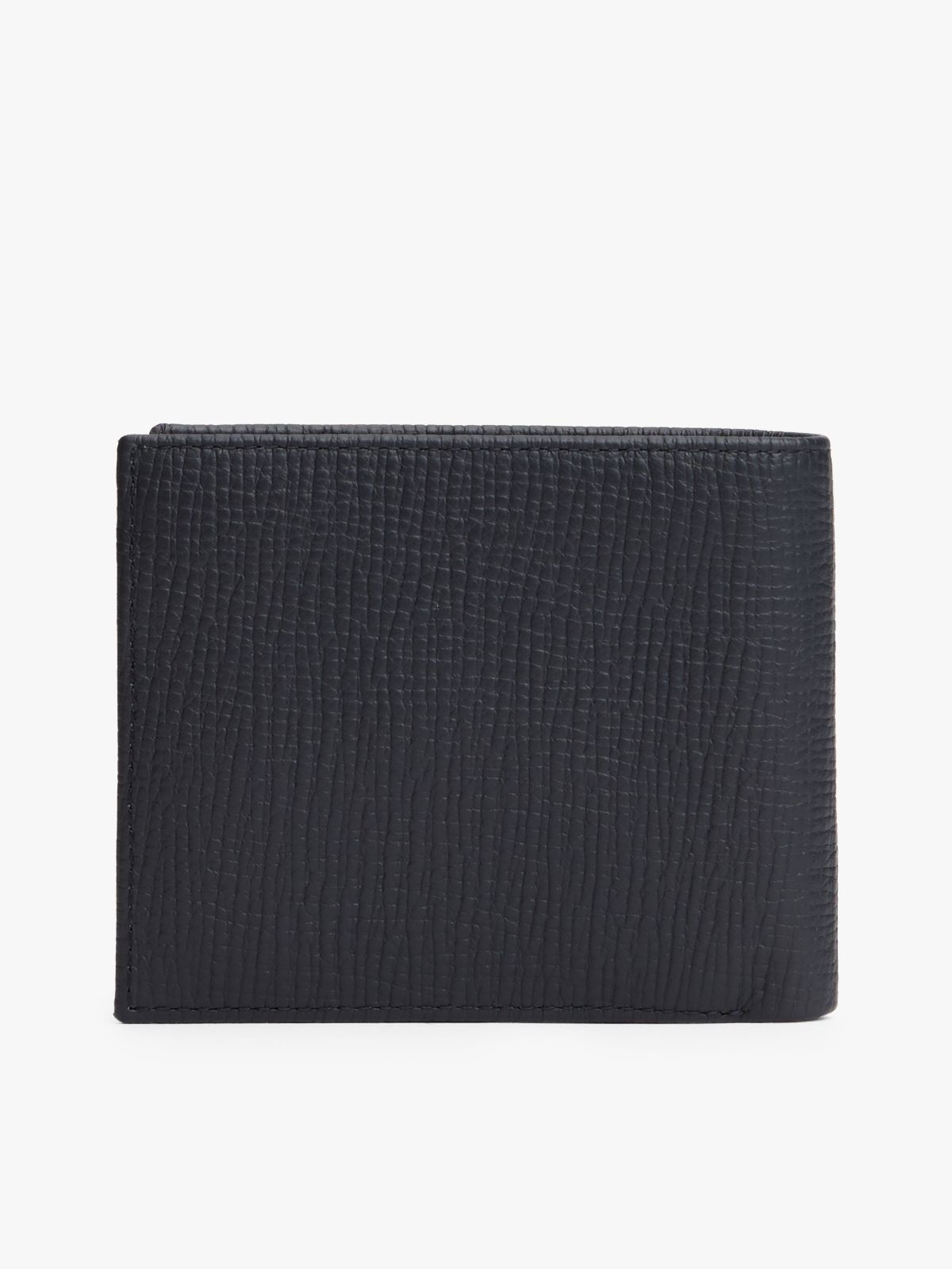 Hilfiger Flag Leather Card And Coin Bifold Wallet — Blue