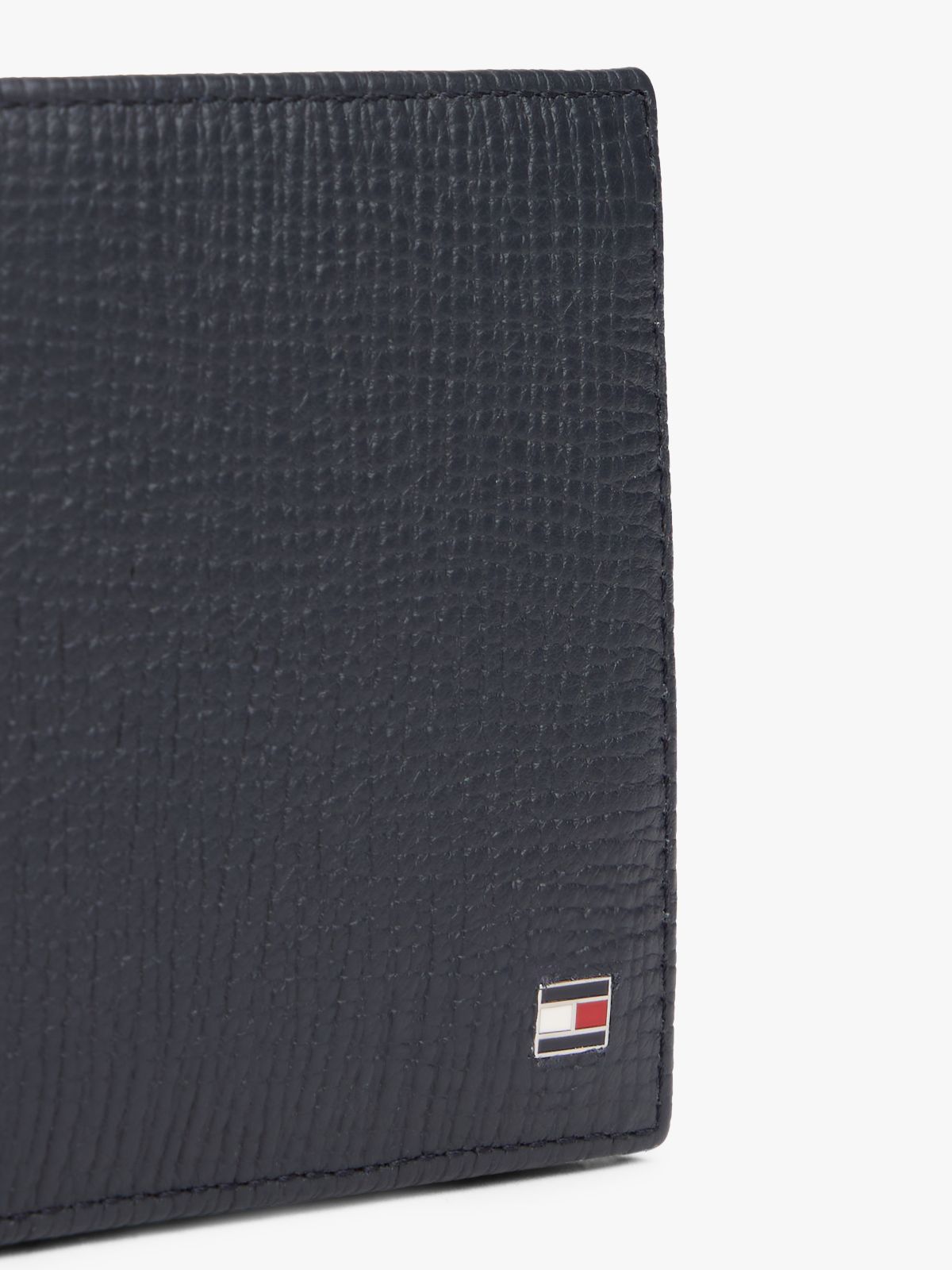 Hilfiger Flag Leather Card And Coin Bifold Wallet — Blue