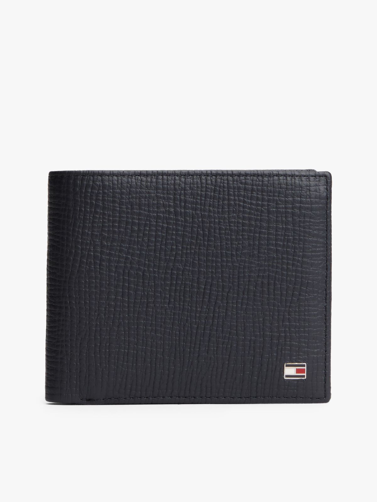Hilfiger Flag Leather Card And Coin Bifold Wallet — Blue