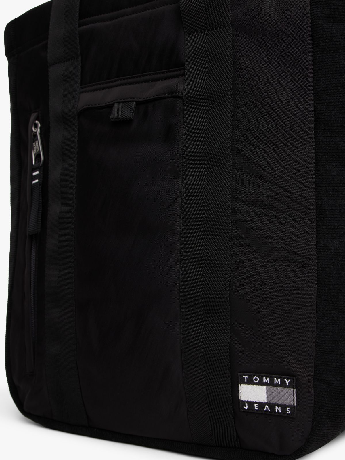 Tech Tonal Logo Tote Bag — Black