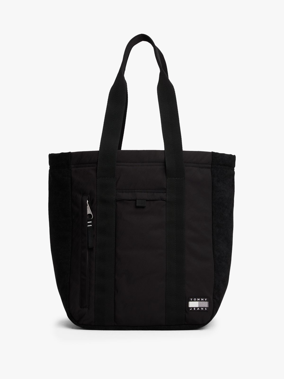 Tech Tonal Logo Tote Bag — Black