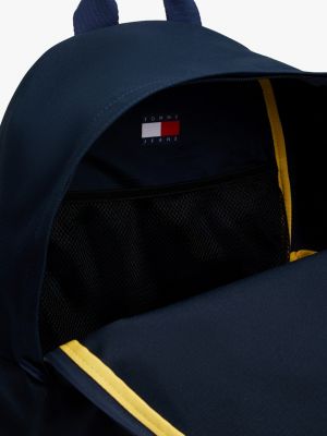blue essential logo dome backpack for men tommy jeans