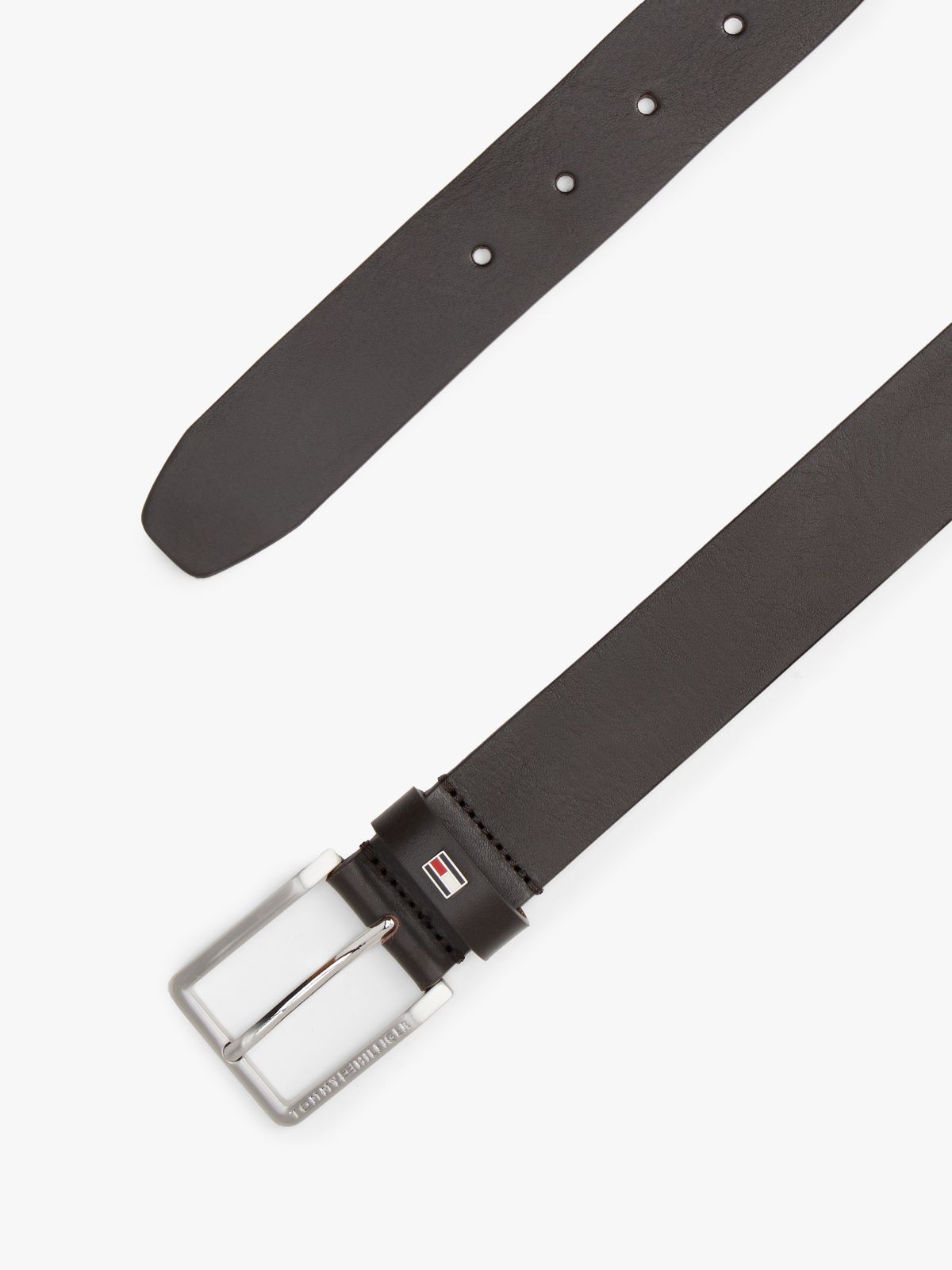 Enamel Flag Leather Belt — Brown