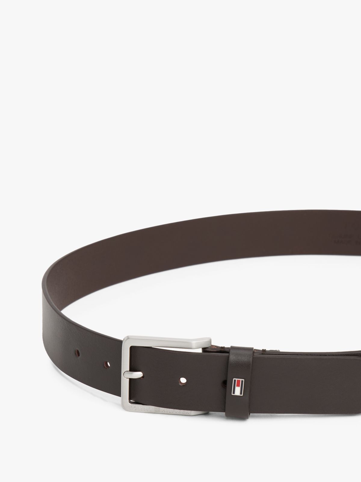 Enamel Flag Leather Belt — Brown