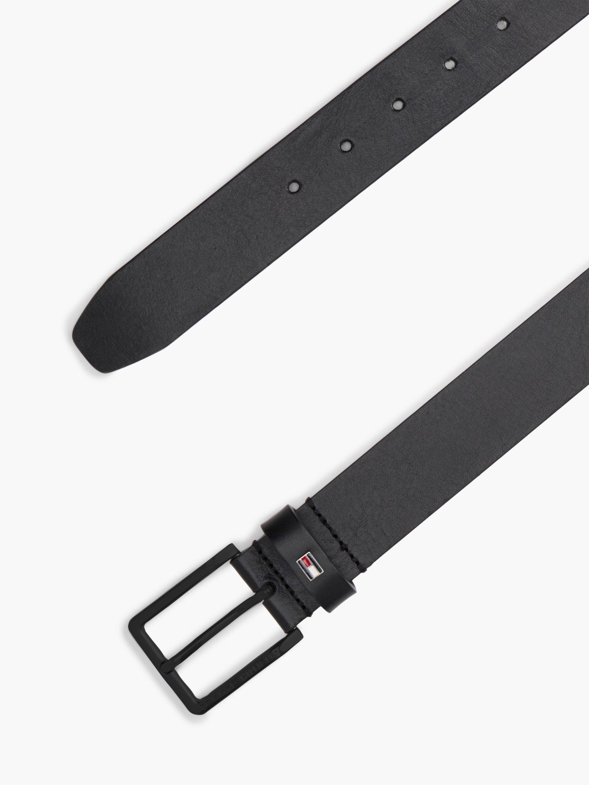 Enamel Flag Leather Belt — Black