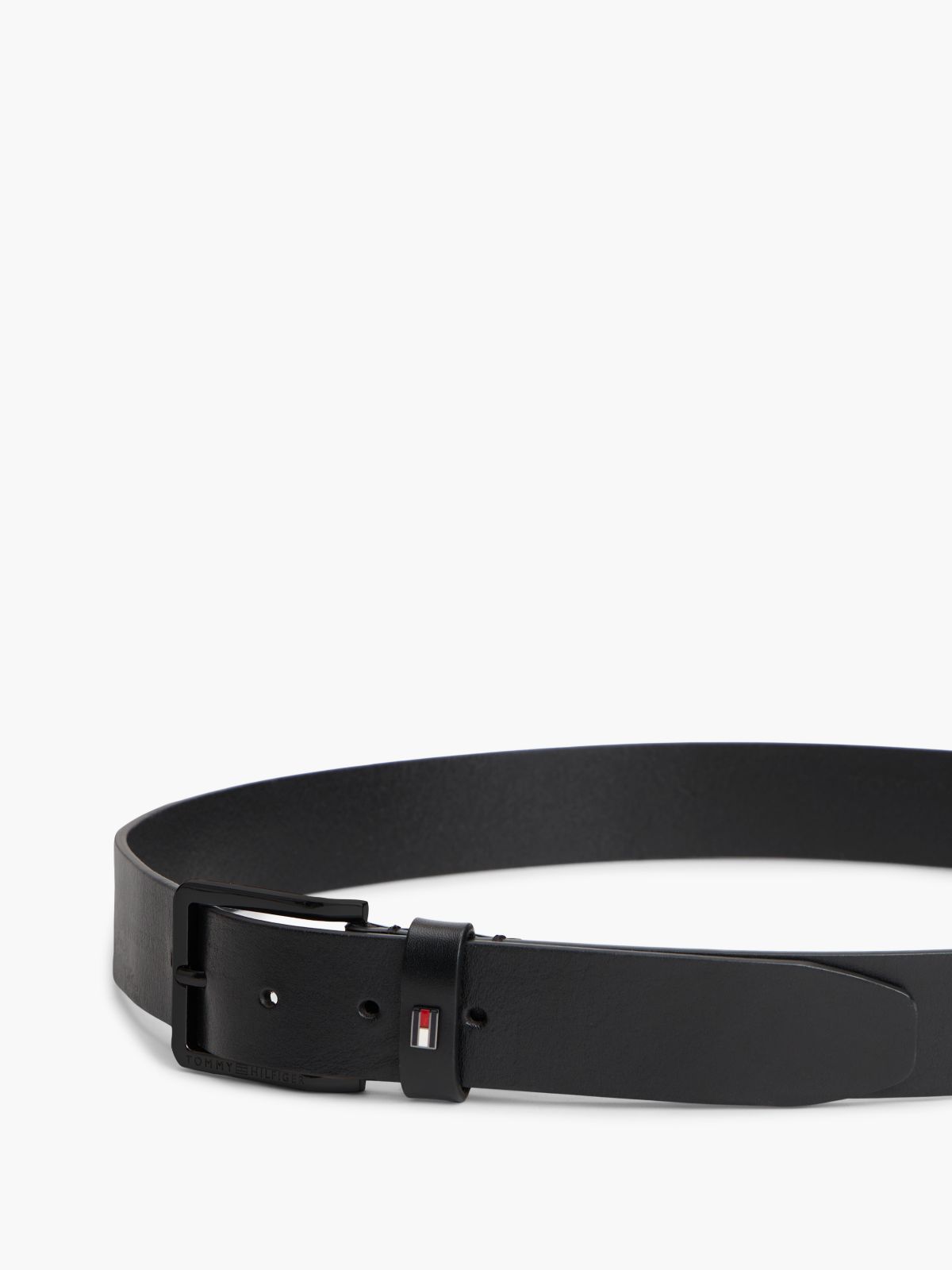 Enamel Flag Leather Belt — Black