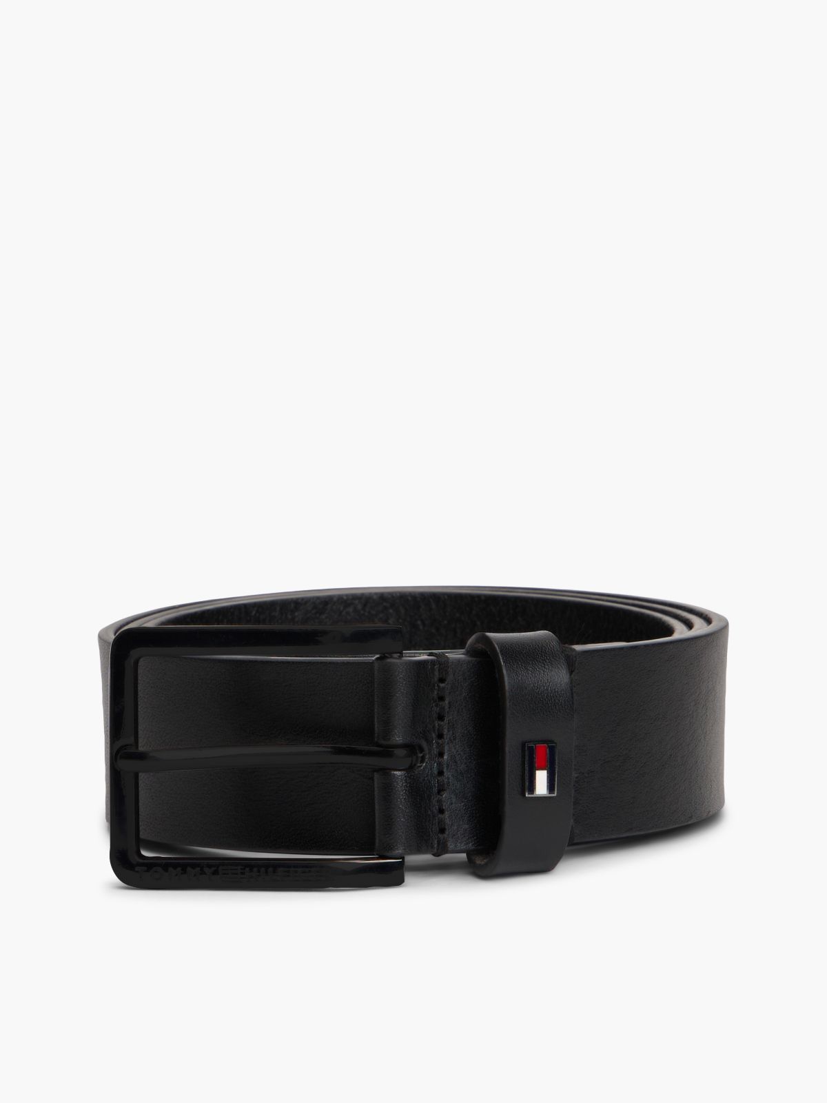 Enamel Flag Leather Belt — Black