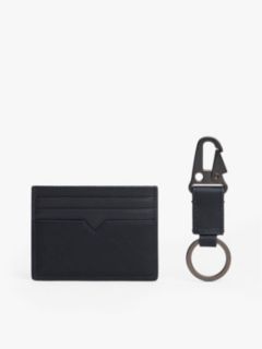 Leather Card Holder And Key Fob Set — Blue 3