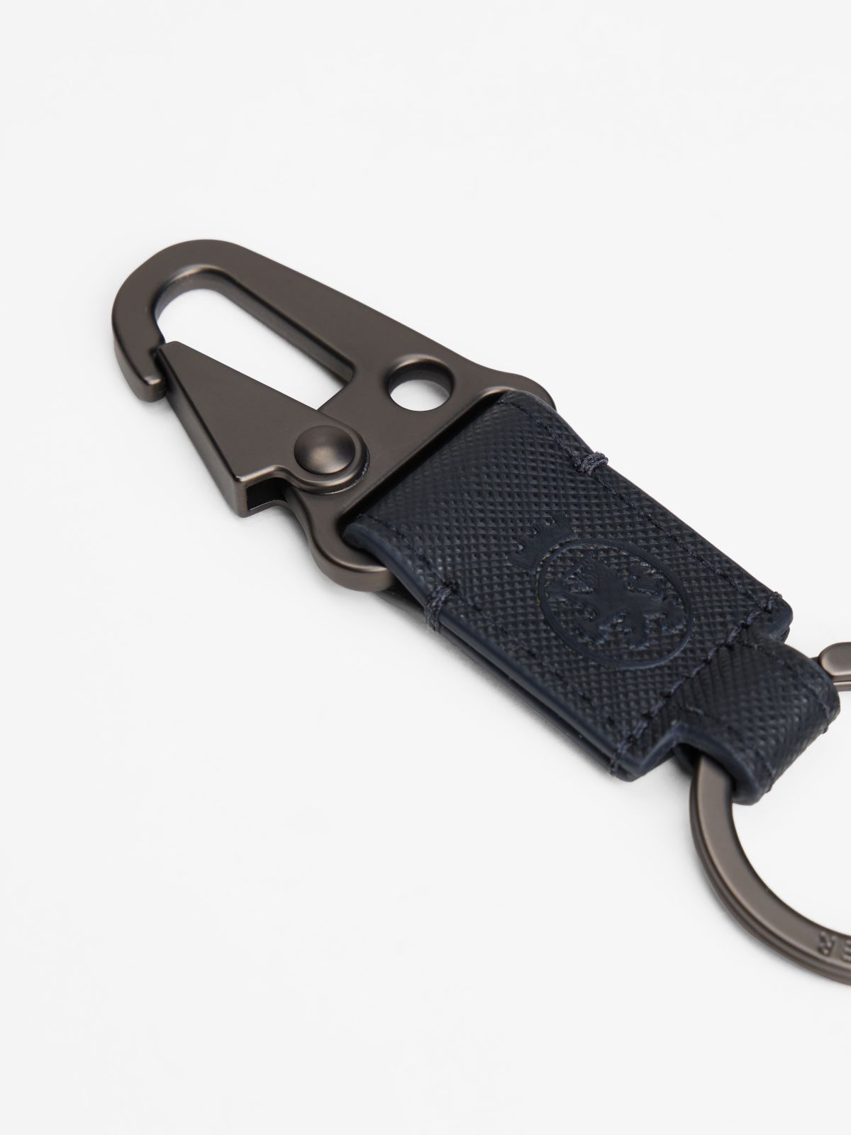 Leather Card Holder And Key Fob Set — Blue