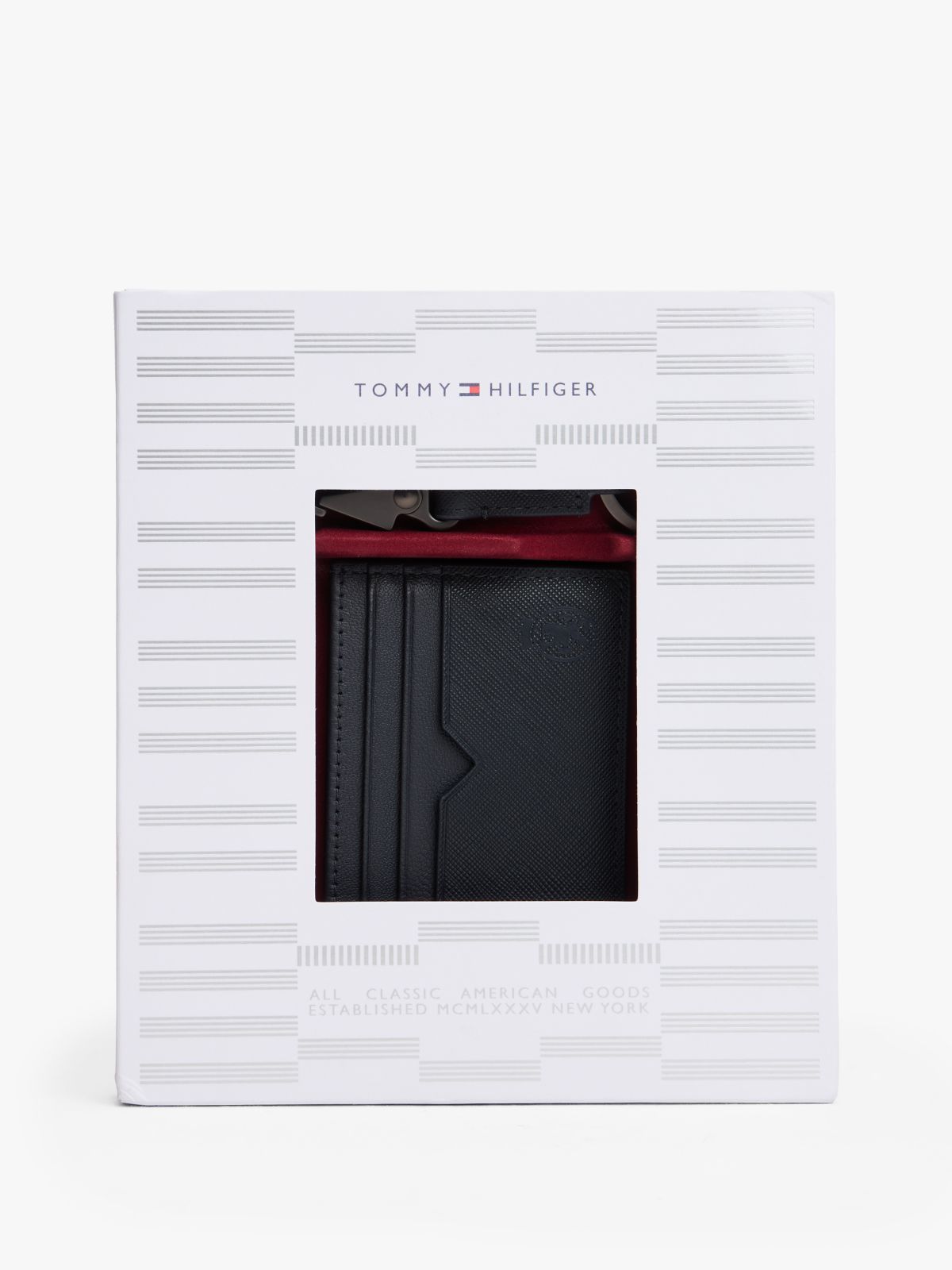 Leather Card Holder And Key Fob Set — Blue