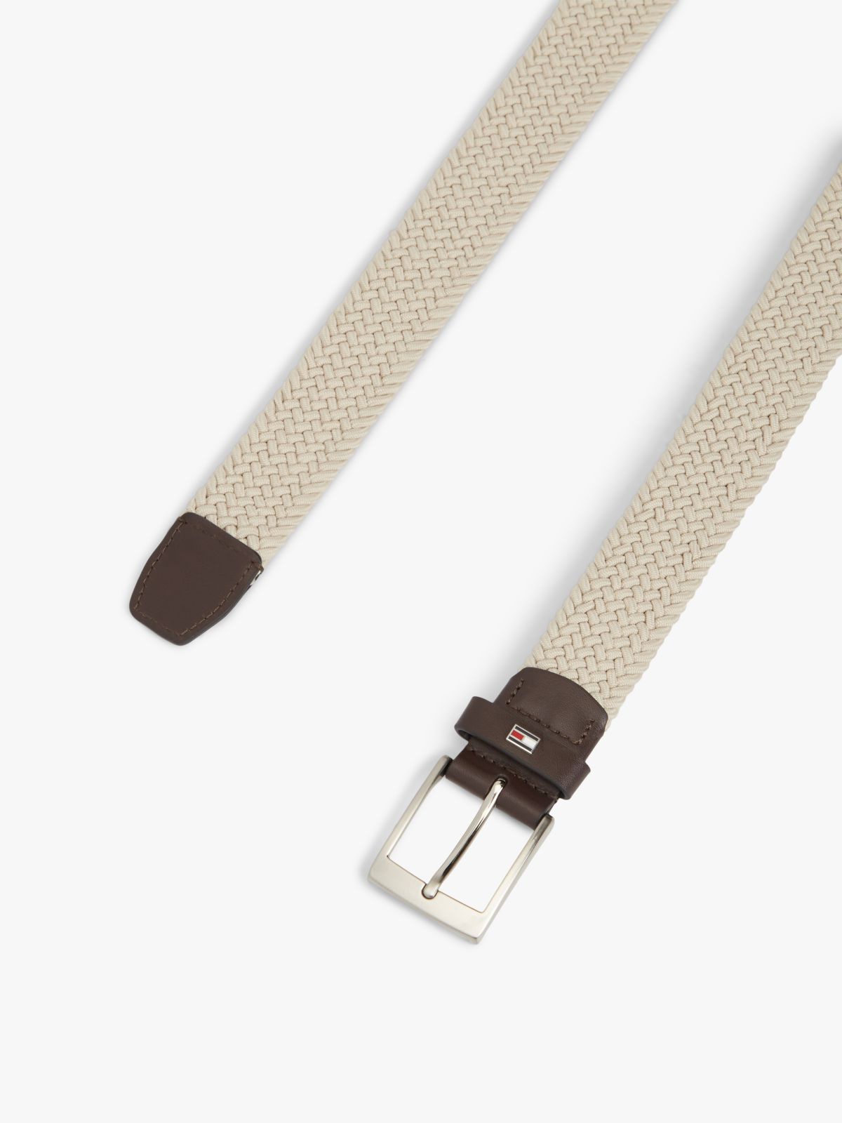 Braided Webbing Belt — Beige