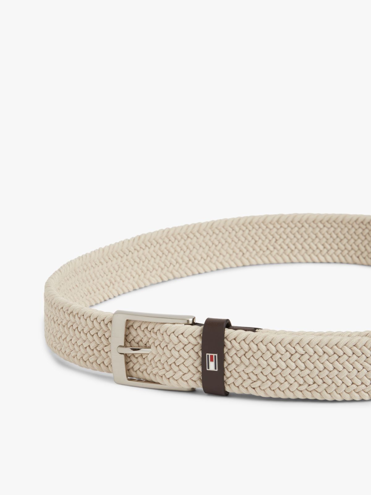 Braided Webbing Belt — Beige