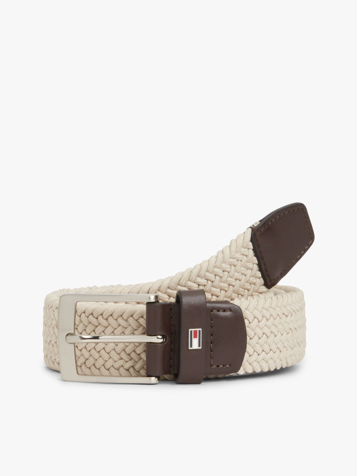 Braided Webbing Belt — Beige
