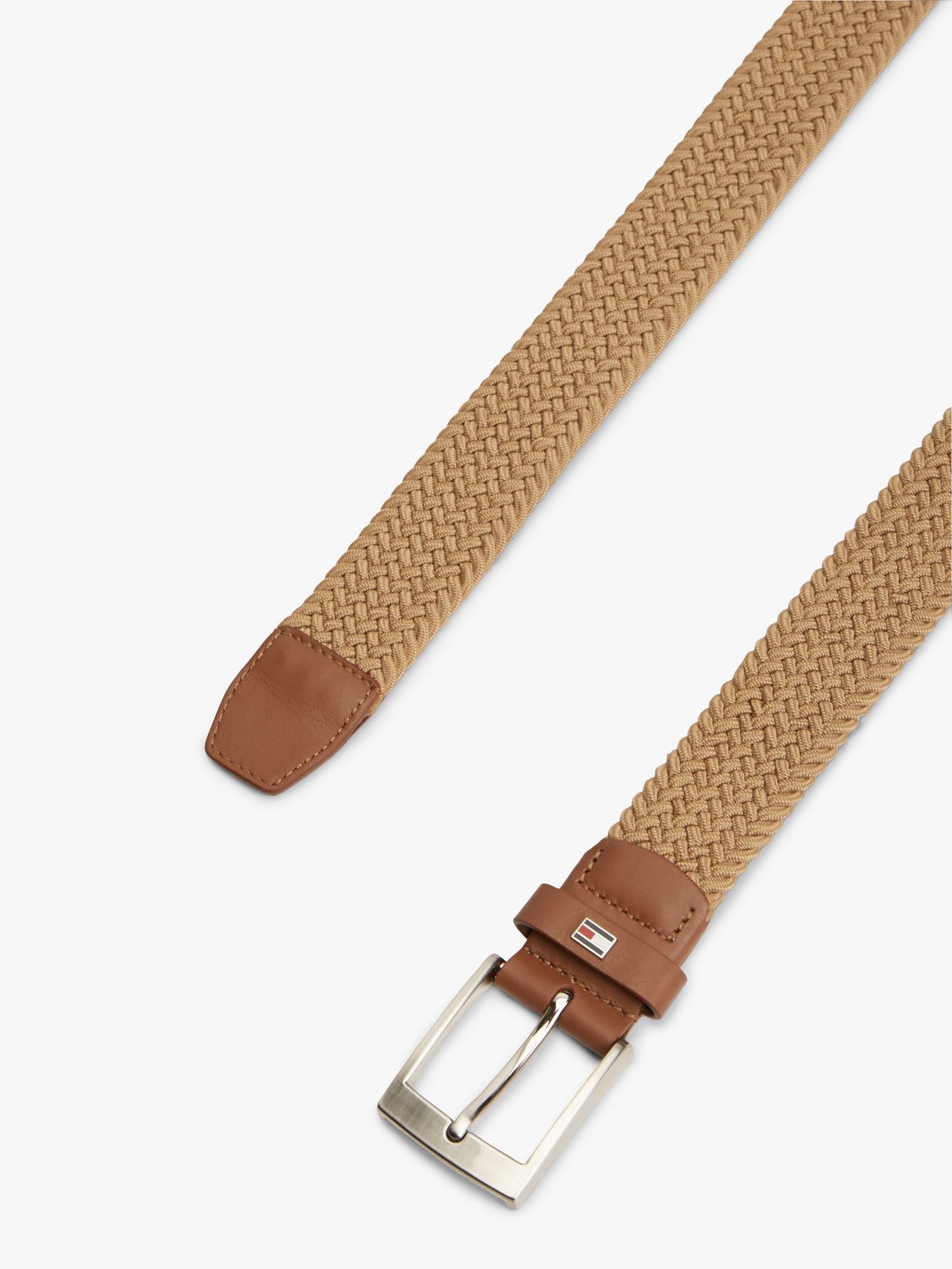 Braided Webbing Belt — Beige