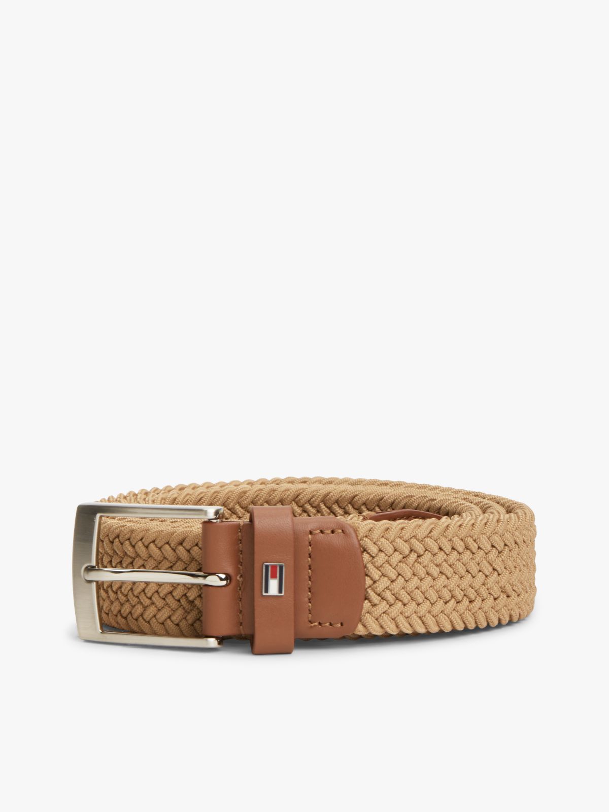 Braided Webbing Belt — Beige