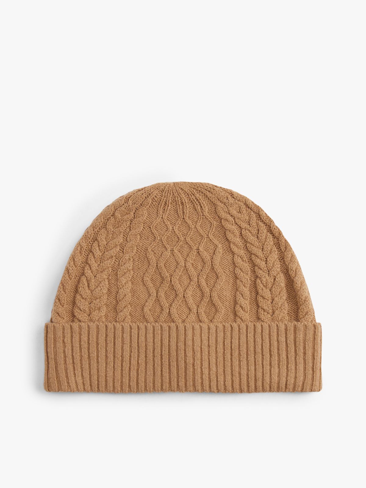 TH Crest Cable Knit Beanie — Beige