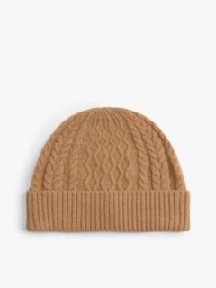TH Crest Cable Knit Beanie — Beige 2