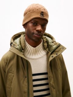 TH Crest Cable Knit Beanie — Beige 4