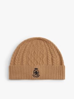 TH Crest Cable Knit Beanie — Beige 1