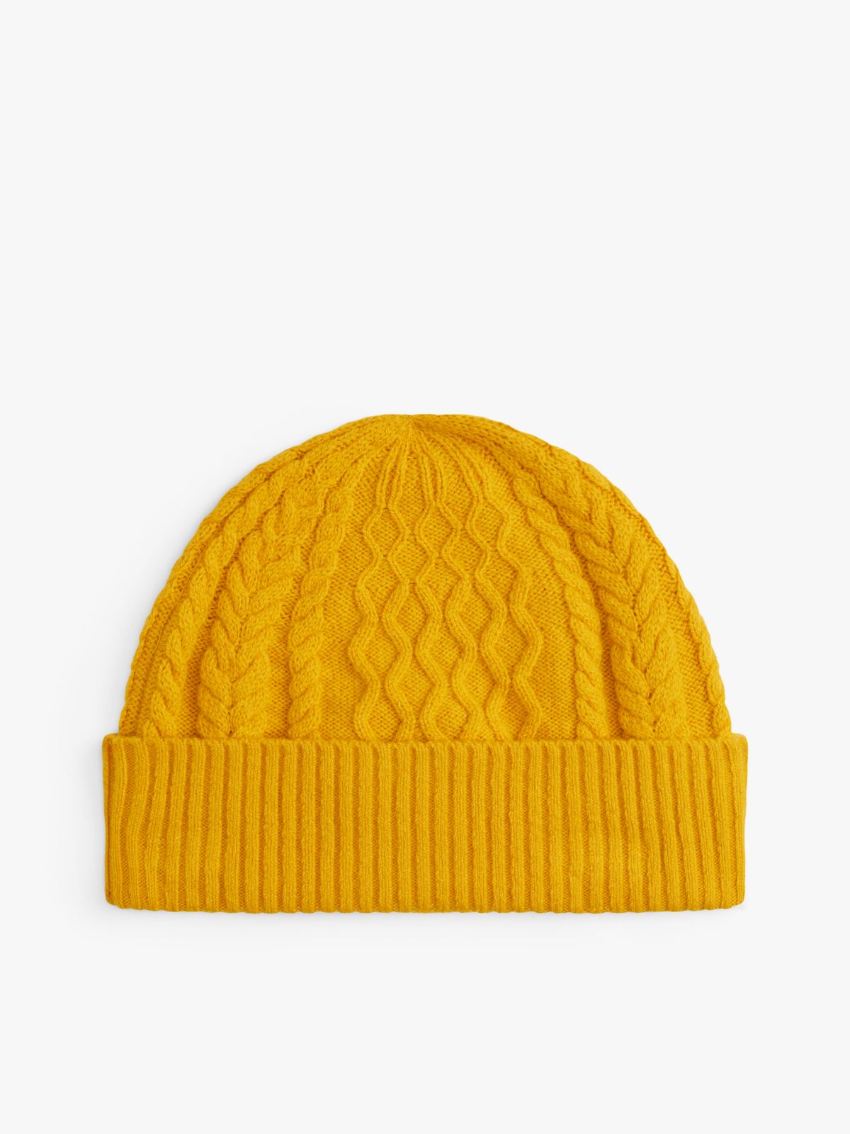 TH Crest Cable Knit Beanie — Yellow