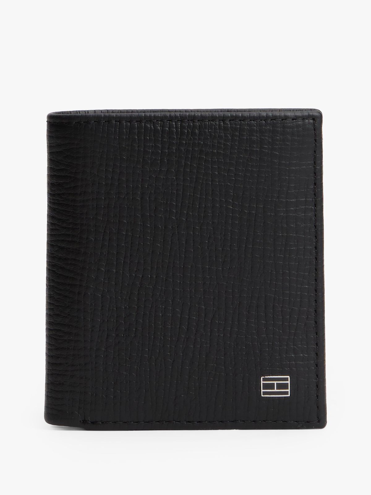 Hilfiger Flag Leather Trifold Wallet — Black